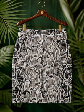 Cotton Snake Python Animal Print Midi Skirt Y2K Size 6